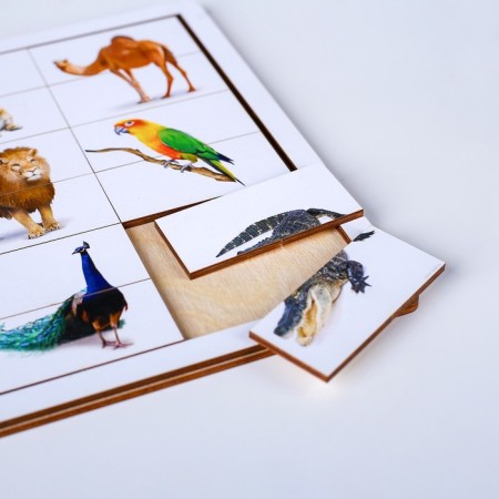 Doman's cards with puzzles "Zoo"-2