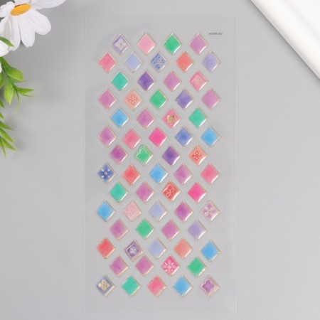 Stickers for creativity plastic "Multi -colored rhomba tiles" 9.3x20.4 cm-1