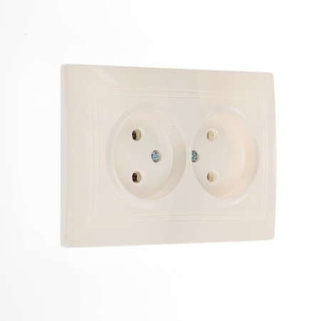 SmartBuy "Venus" socket, 10 A, double, hidden, without salary, ceramics, white