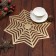 Napkin New Year's serving shade snowflake, color gold, d 38 cm