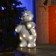LED figure "Bear in a hat" 18 × 30 × 17 cm, phlock, AAX2 batteries (not complete), glow warm white