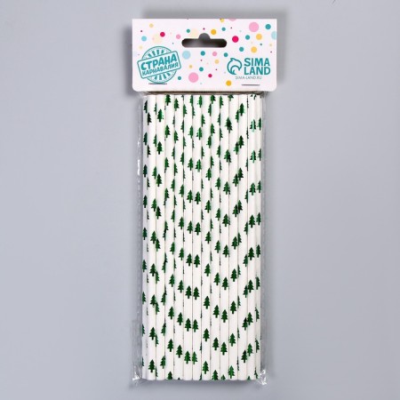 Pipe for cocktail "Christmas trees", set 25 pcs.-3