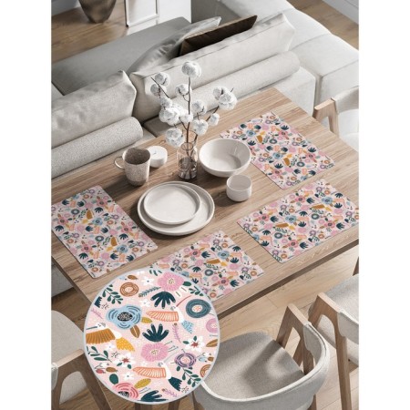 A set of napkins for setting the table “Tropical sketches”, rectangular, rounded edges, size 30x46 cm, 4 pcs-1