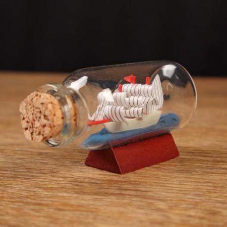 The souvenir ship "Timur", in a bottle, horizon. 6*2.5*3.5cm-1