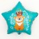Foil ball 18 "Happy birthday, dog", star, set of 50 pcs.