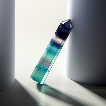 Crystal made of natural stone "purple fluorite", height: from 7 to 8 cm-2