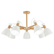 Ceiling EVOLUCE lamp. Sle103802-07. Balcamo. 7x60 watts, E27, 75x75x45 cm, color light wood, white