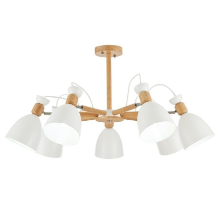 Ceiling EVOLUCE lamp. Sle103802-07. Balcamo. 7x60 watts, E27, 75x75x45 cm, color light wood, white