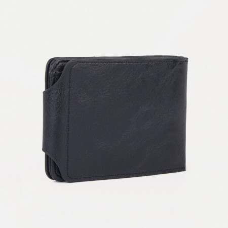Male purse on a magnet, for bills, for cards, for coins, black color-1