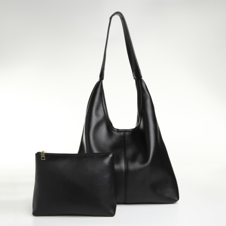 Women's bag on the magnet Textura, medium size, cosmetic bag, black color-1