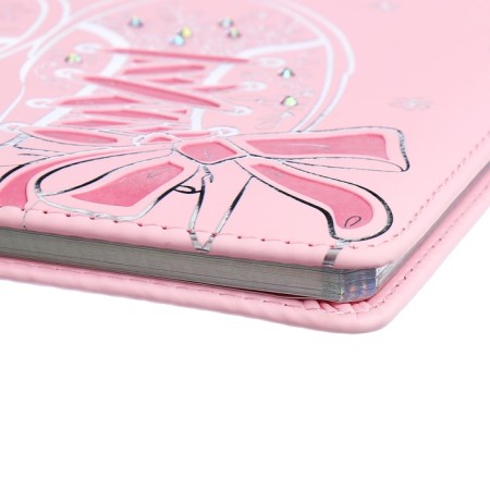 Universal Diary Grade 1-11, 48 sheets "Pink sneakers", solid cover of artificial leather, pancake embossing, rhinestones, embossing foil, block offset-4