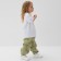 Children's pants Minaku: Exclusive Print, Olive color, Oversize growth 116 cm