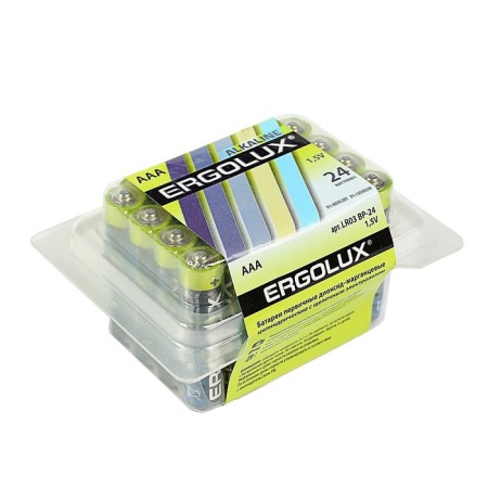 Battery alkalin Ergolux, AAA, LR03-24BOX (LR03 BP-24), 1.5V, set 24 pcs.-2
