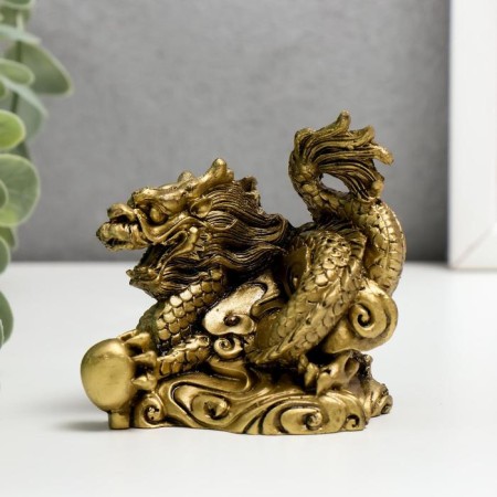 NECK Polystone Bronze "Dragon with a ball" 7.8x7x4.5 cm