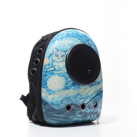 A backpack for carrying animals with a window for a “wave” view, 32 x 26 x 44 cm-3