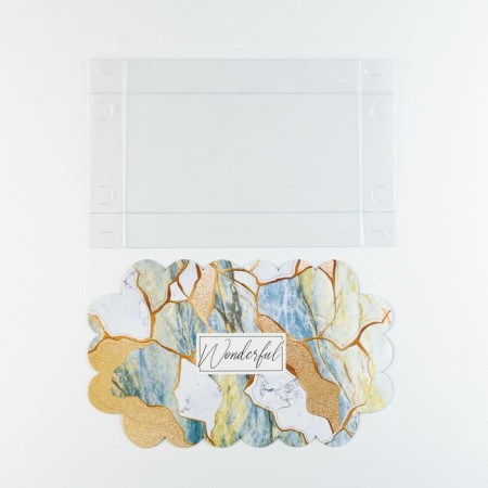 Cookie box, confectionery packaging with PVC lid, holography, “stone”, 10.5 x 21 x 3 cm-4