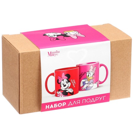 Set of paired mugs, 320 ml "girlfriends", Mickey and friends-5