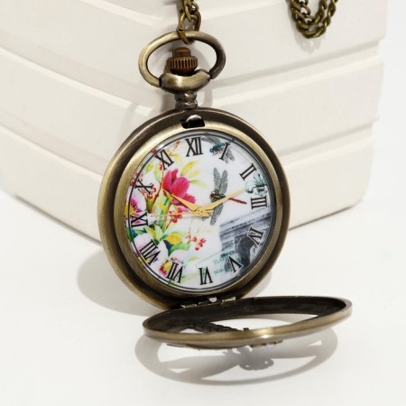 Pocket clock "Dragonfly", quartz, d dial-4.7 cm-1
