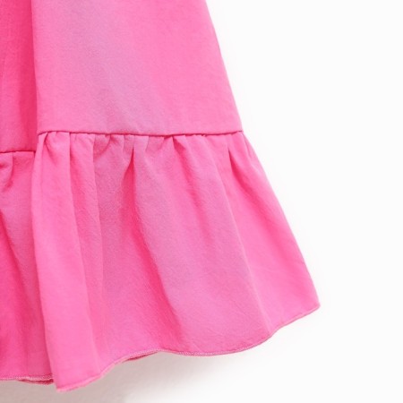 Children's dress with KAFTAN collar, size 32 (110-116 cm), bright pink color-9