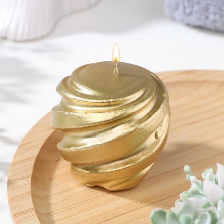 Figure candle "Spiral ball", 5.5x5.5 cm, gold