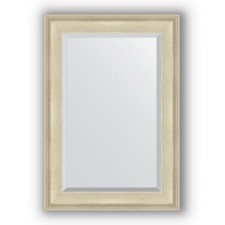 Mirror with fatset in the baguette frame - poisoned silver 95 mm, 68 x 98 cm, evoForm