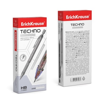 Mechanical pencil with Erichkrause "Techno", NV, Grifel D = 0.9 mm, in the box, mix-6
