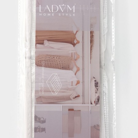 Organizer for storing linen LadOM, 7 cells, 32 × 32 × 10 cm, white color-10