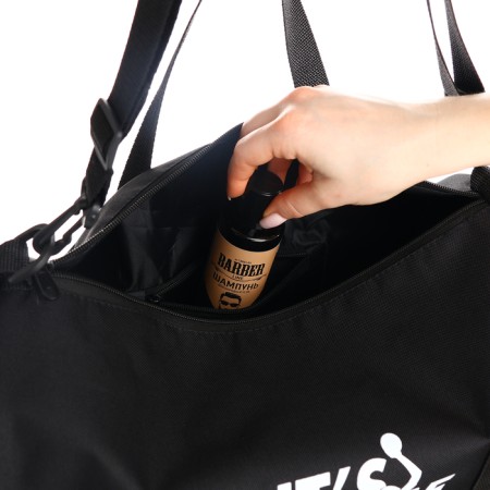 Sports bag with lightning, long belt, black color-2