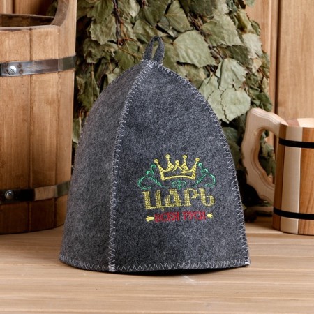 Hat for a bath with embroidery "Tsar"