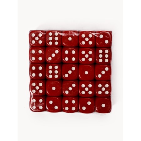 Playing bones, 1.6 x 1.6 cm, set 50 pcs, red-2