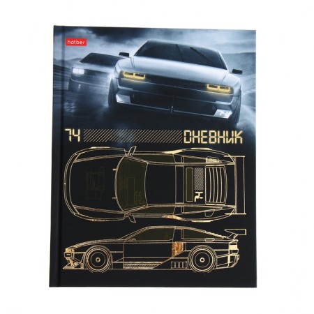 Universal diary for grades 1-11 Night Racing, hard cover, matte lamination, 3D foil, 40 sheets
