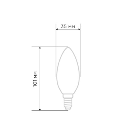 CN35 Filament Candle 7.5W 600LM 2700K E14 Dimmiad, transparent flask Rexant-2
