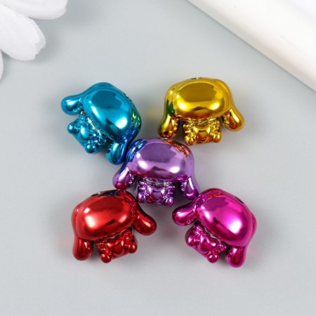 Busina for creativity plastic "Bunny glossy metallic" mix 2.1x1.6x1.3 cm