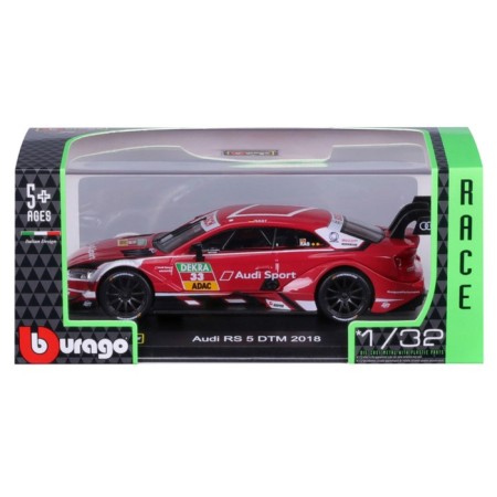 Racing machine BBURAGO AUDI SPORT RS 5 DTM 2018, DIE-CAST, 1:32, Red color-11