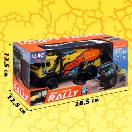 Radio -controlled "rally" truck, light works from batteries-8