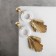 Earrings with pearl "sia" leaflet, white color in gold