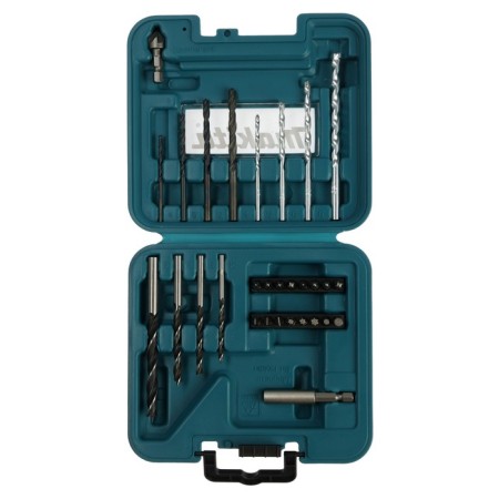 Set of drill and bit Makita Square D-47204, wood drill/brick/metal, bits, 30 pcs.-1