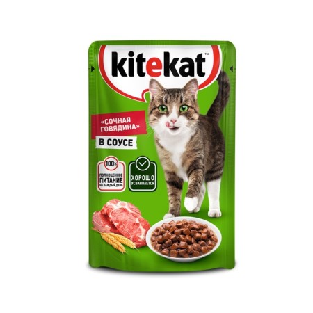Wet Kitekat food for cats, beef in sauce, spider, 85 g-8