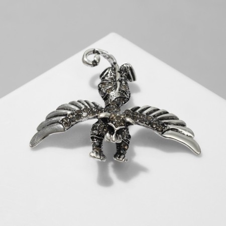 Manticore brooch, gray color in black silver-1