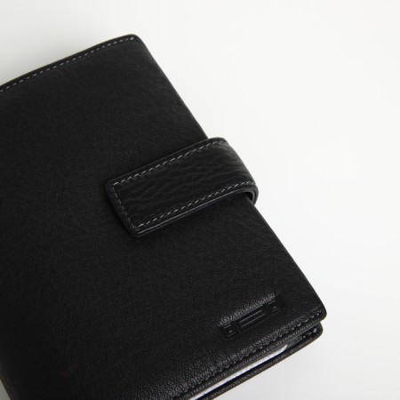 Male purse on the button, department for auto documents, black color-3