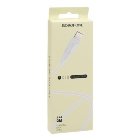 Cable Borofone BX18, Lightning - USB, 2 A, 2 m, PVC braid, white-4