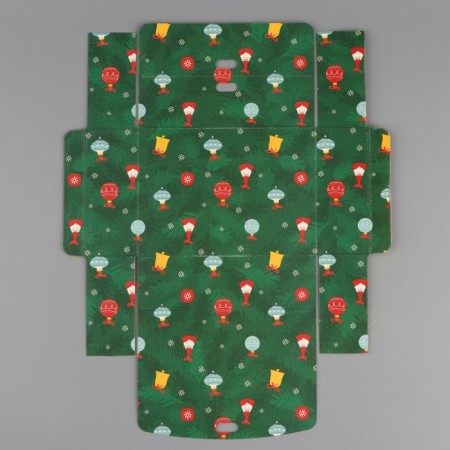 Box folding double -sided "New Year stories", 16.5 x 12.5 x 5 cm, without tape, New Year-7