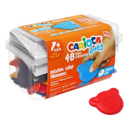 Loves wax 6 colors 48 pieces, carioca "Baby", curly, hypoallergenic, for kids, container-1