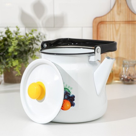 Emalized spherical "Ecuador", 3.5 l, white color, white-1
