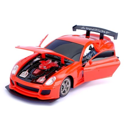 Radio -controlled "Sports" machine, doors and hood open, 1:22, works from batteries, mix-5