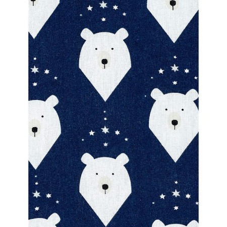 A set of pillowcases, size 40x60 cm, print, white bears, blue color - 2 pcs.-1