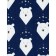 A set of pillowcases, size 40x60 cm, print, white bears, blue color - 2 pcs.