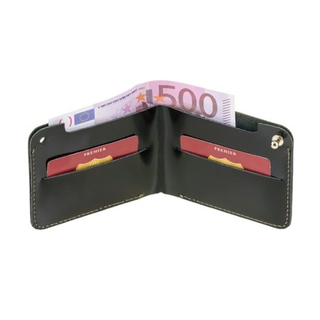 Wallet, kobovnaya button, black, smooth-1