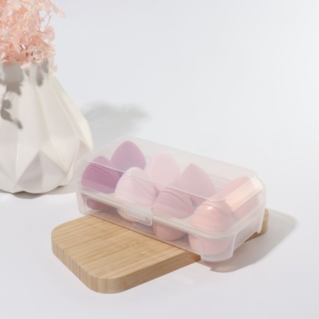 Makeup sponge, set - 8 pcs, increase when getting wet, pink color-9