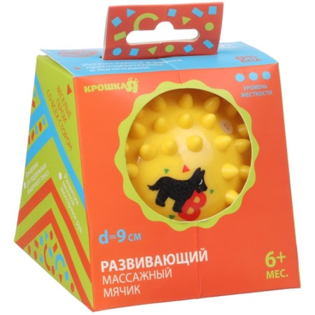 Developing tactile ball "Baby" , with a squeak, 1 pc, diameter 9, types of mix, crumb I-12